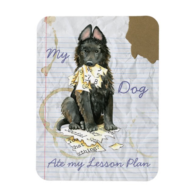 My Belgian Sheepdog Ate My Lesson Plan Magnet (Vertical)