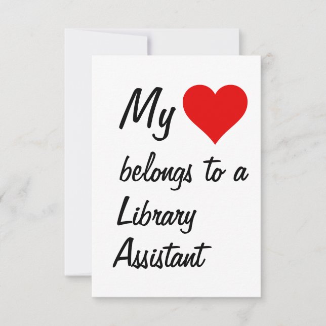 My Belongs To A library Assistant Card (Front)