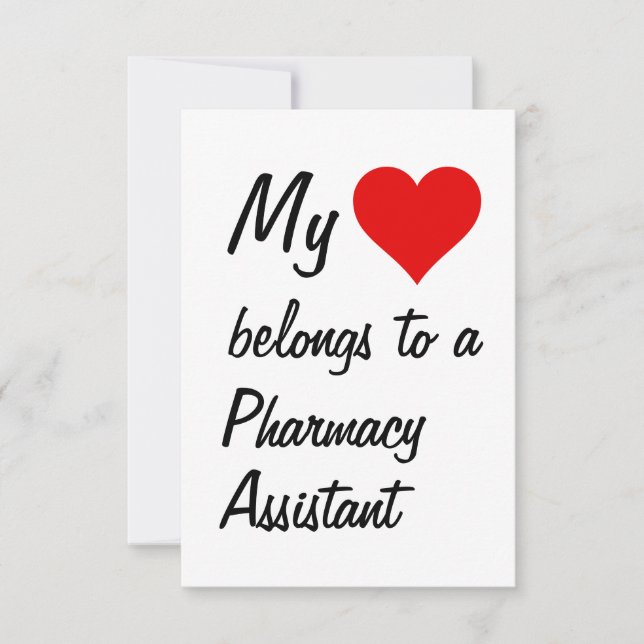 My Belongs To A Pharmacy Assistant Card (Front)