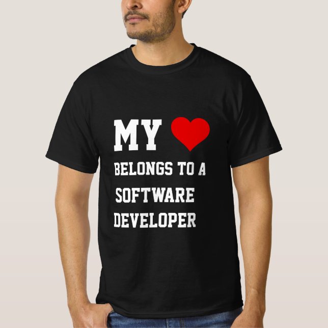 My Belongs To A Software Developer T-Shirt (Front)