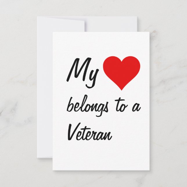 My Belongs To A Veteran Card (Front)