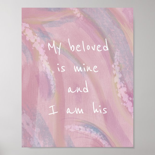 My Beloved Boho Watercolor Christian  Poster (Front)