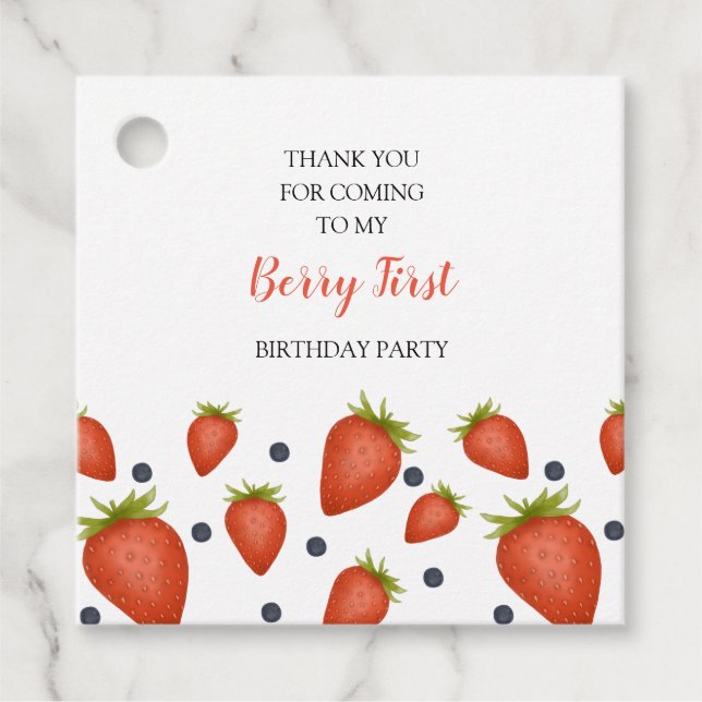 My Berry First Birthday Favour Tags (Front)