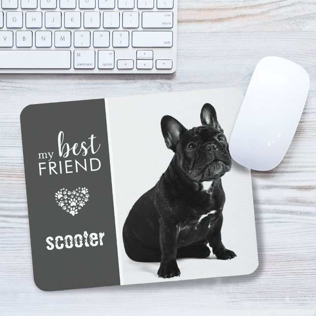 My Best Friend B&W Pet Photo Personalised Mouse Pad (My Best Friend B&W Pet Photo Personalized Mouse Pad)