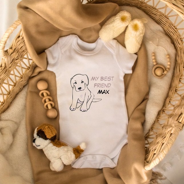 My Best Friend Dog Name Baby Bodysuit (Creator Uploaded)
