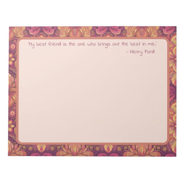 My Best Friend Floral Note[ad Notepad (Front)