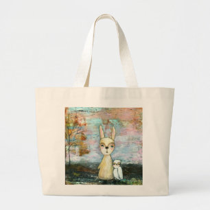 My Best Friend From Original Art Painting Large Tote Bag