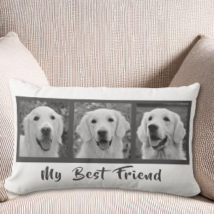 My Best Friend Grey and White Photo Lumbar Cushion