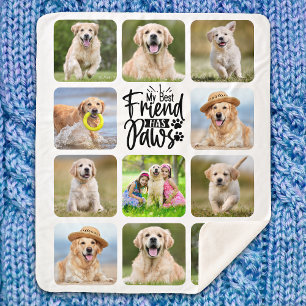 My Best Friend Has Paws Custom Pet Dog 11 Photo  Sherpa Blanket