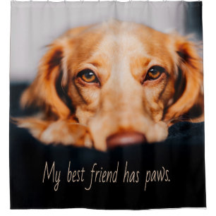 My Best friend has paws dog, Puppy Meme Shower Curtain
