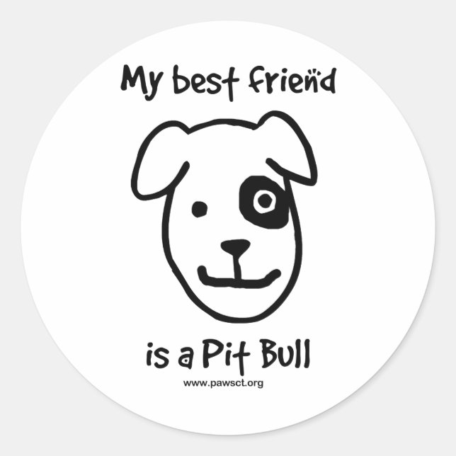 My best friend is a Pit bull Classic Round Sticker (Front)