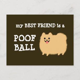 My Best Friend is a Poof Ball - Funny Pom Cartoon Postcard
