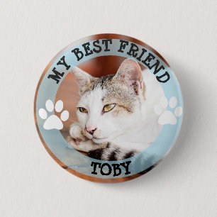 My Best Friend, Pawprints Cat Photo Button