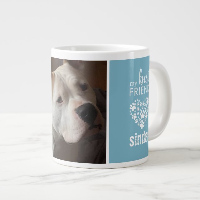 My Best Friend Pet Dog Photo Personalised Large Coffee Mug (Front Right)