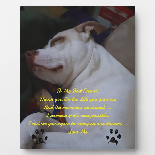 My Best Friend Plaque (Front)