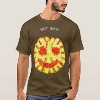 My Bff Smiling Pizza Yummy Funny Food Humour 2402 T-Shirt