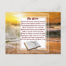 "My Bible" Christian poem with Sunset Beach