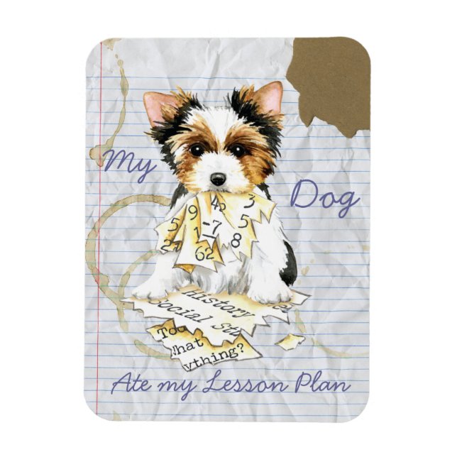 My Biewer Terrier Ate My Lesson Plan Magnet (Vertical)