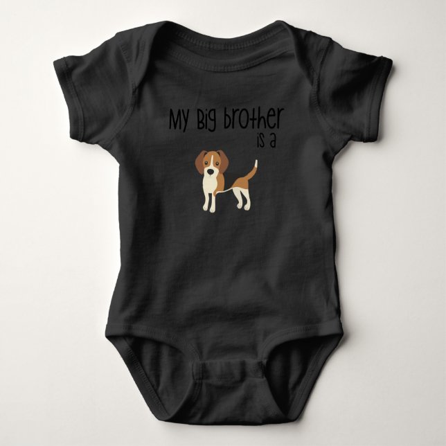 My Big Brother is a Beagle, Baby Shower Gift, Dog Bodysuit (Front)