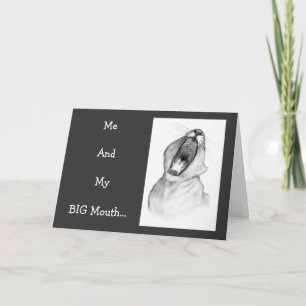 MY BIG MOUTH APOLOGY CARD: Lion: Pencil Art Card