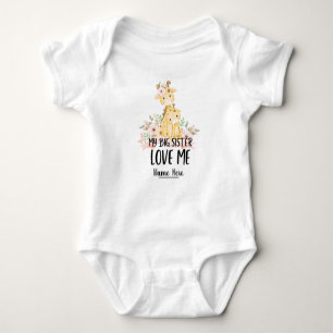 My Big Sister Love Me With Personalised Name Baby Bodysuit
