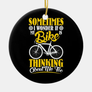 My Bike Thinking About Me Ceramic Tree Decoration