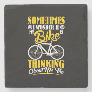 My Bike Thinking About Me Stone Coaster