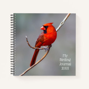 My Birding Journal Cardinal Spiral Notebook
