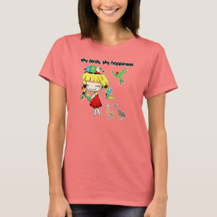 My birds my happiness cute cartoon T-Shirt