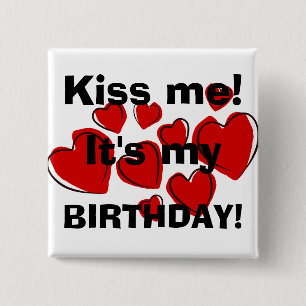My birthday 15 cm square badge