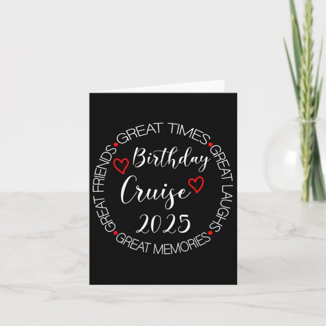My Birthday Cruise Trip 2025 Vacation Matching Fam Card (Front)