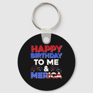 My Birthday July 4th American Independence Day Gif Key Ring