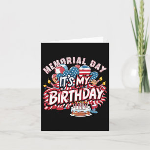 My Birthday Memorial Day Cool Retro Funny Independ Card