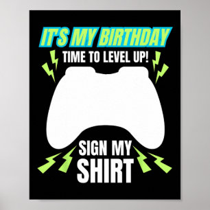 My Birthday Sign My Tee Video Game Bday Party Game
