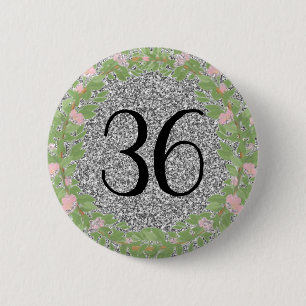 My Birthday Silver Glitter Classic 6 Cm Round Badge