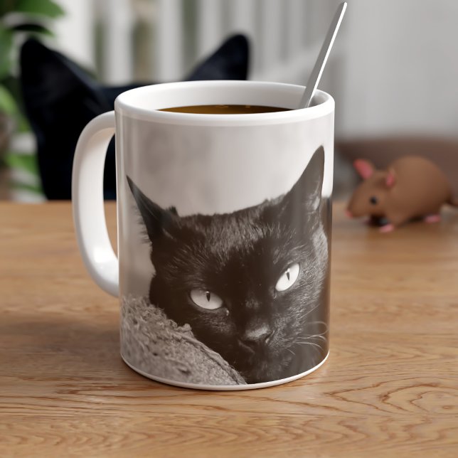 My Black Cat Photo Mug (Upload your best friend's photo and add their name (or yours))