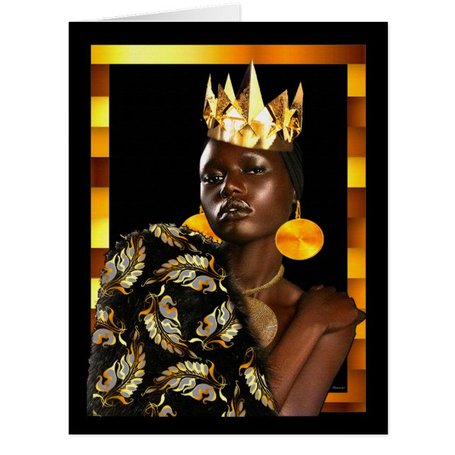 My Black Queen – Afrocentric Glam Party Card (Front)
