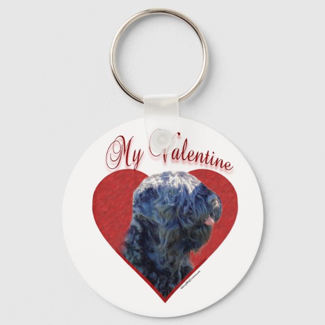 My Black Russian Terrier Valentine Key Ring (Front)
