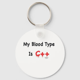 My blood type is c++ key ring