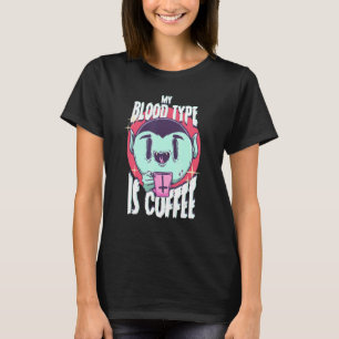 My Blood Type Is Coffee Vampire Gothic Coffee  Emo T-Shirt