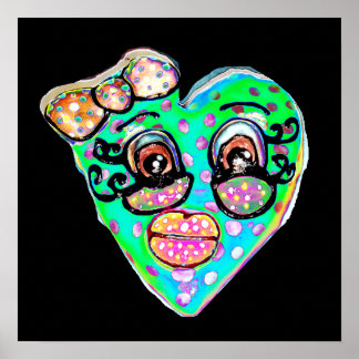 My blue blue heart poster