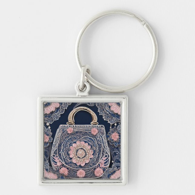 My Blue Purse AI art  Key Ring (Front)
