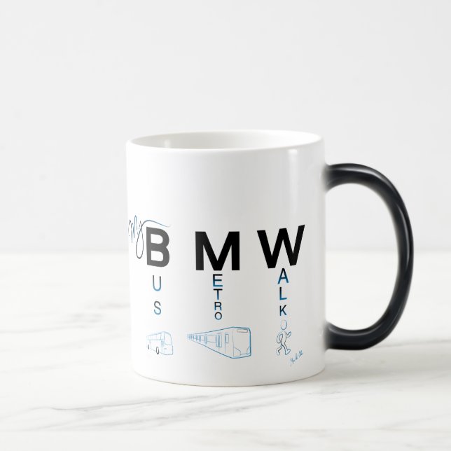 My BMW - Bus, Metro, Walk Magic Mug (Right)