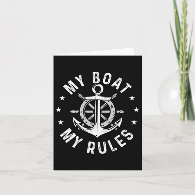 My Boat My Rules - Boating Sailing Boat Captain Mo Card (Front)
