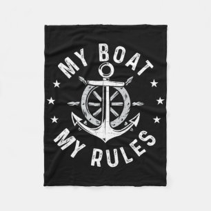My Boat My Rules - Boating Sailing Boat Captain Mo Fleece Blanket