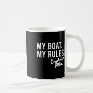 My Boat My Rules Captain Mike Personalised Boating Coffee Mug