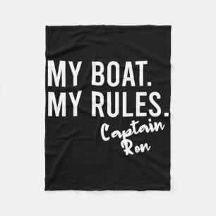 My Boat My Rules Captain Ron Personalised Boating Fleece Blanket