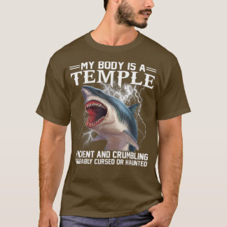 My Body Is A Temple Ancient And Crumbling Shark T-Shirt