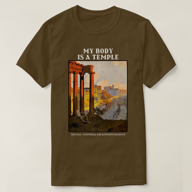 My body is a temple ancient, crumbling, haunted  T-Shirt (Design Front)