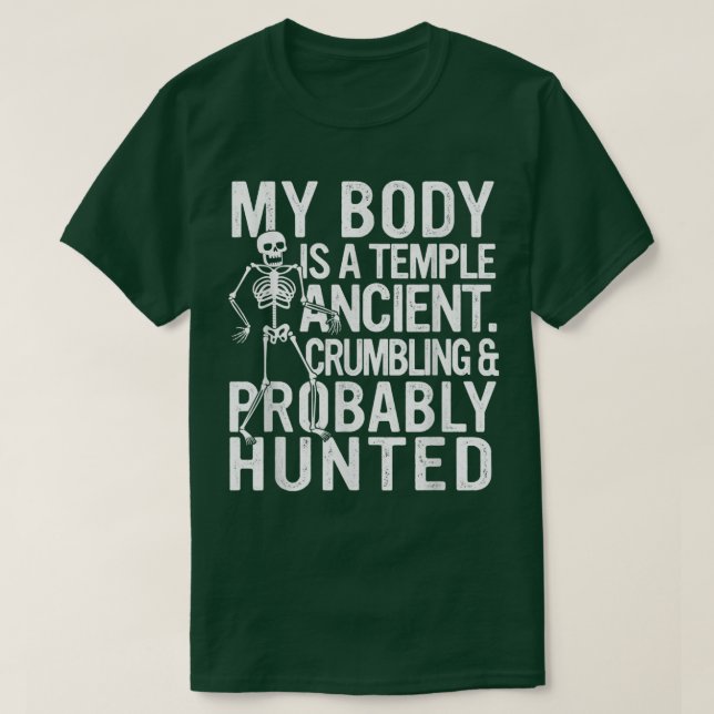 My Body Is A Temple Ancient, Crumbling & Probably  T-Shirt (Design Front)
